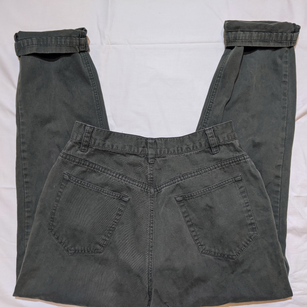 Olive Green High-Waisted Jeans
